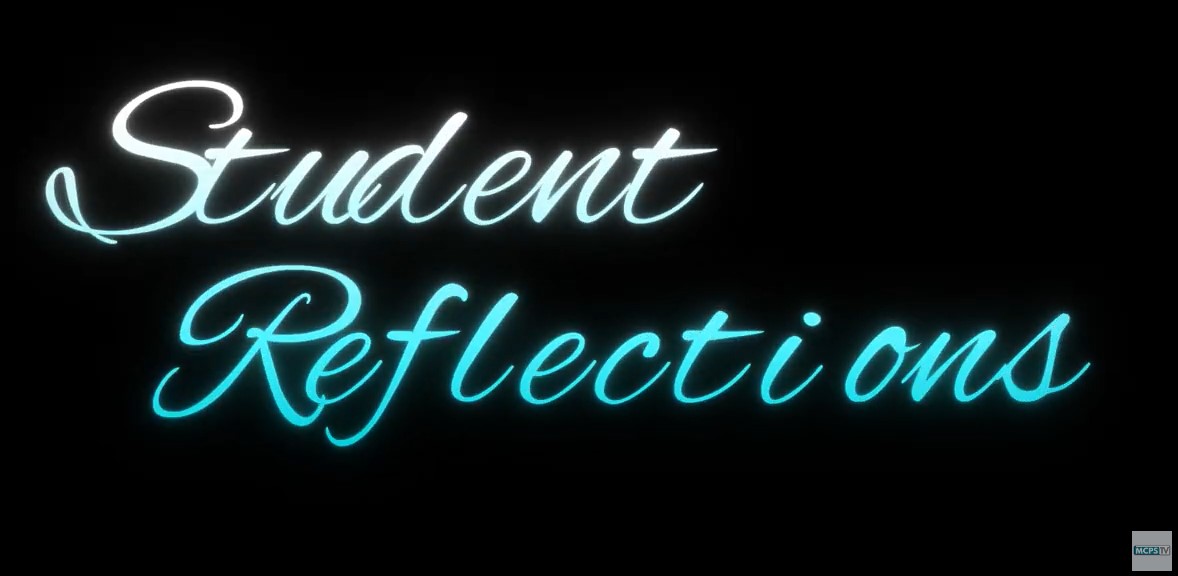 Student Reflection against a black background